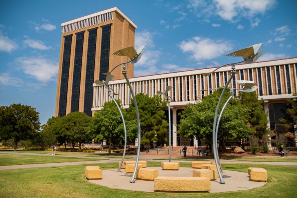 photo of the Messengers structure on ttu campus